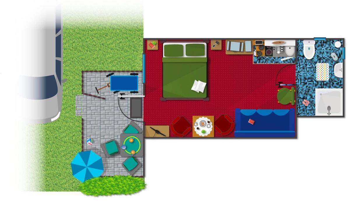 Grosser Gartenbungalow Nr 3 Mit Terrasse - Strandvogtei *
